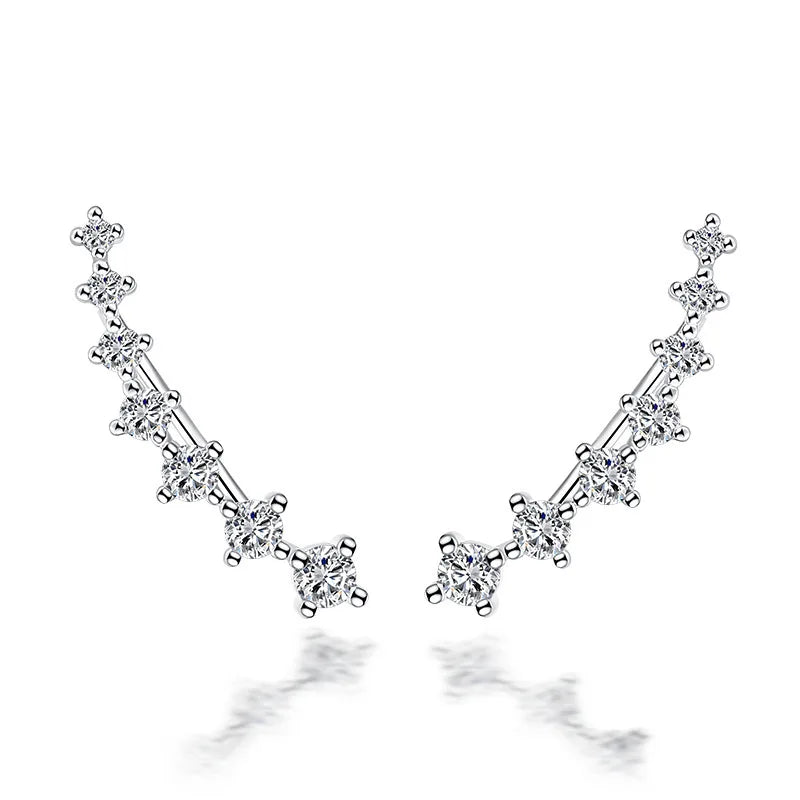 100% Genuine Real Pure Solid 925 Sterling Silver Ear Cuff Cubic Zirconia - BOGO 🔥