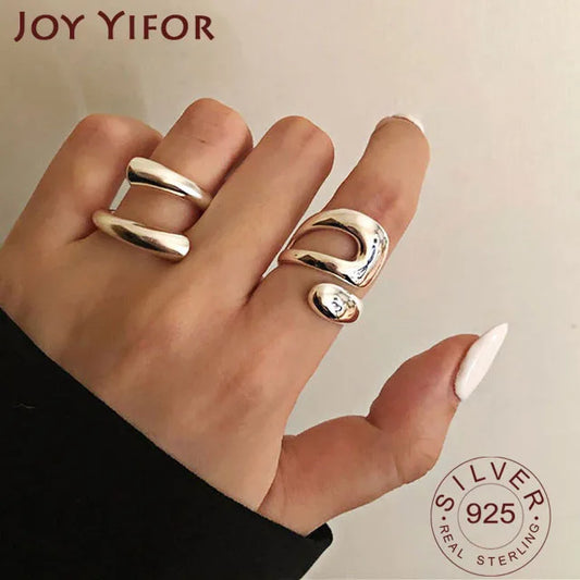 Minimalist Silver Geometric Ring