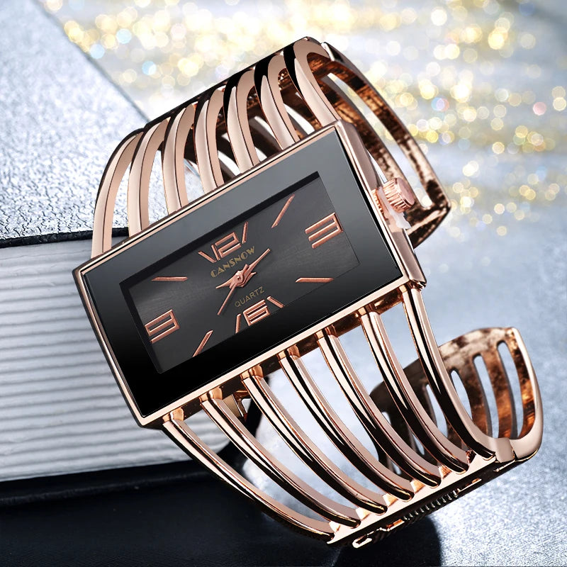 Luxury Rose Gold Bangle Bracelet Watch Women - BOGO Free 🔥