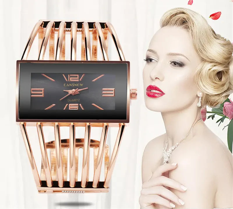 Luxury Rose Gold Bangle Bracelet Watch Women - BOGO Free 🔥