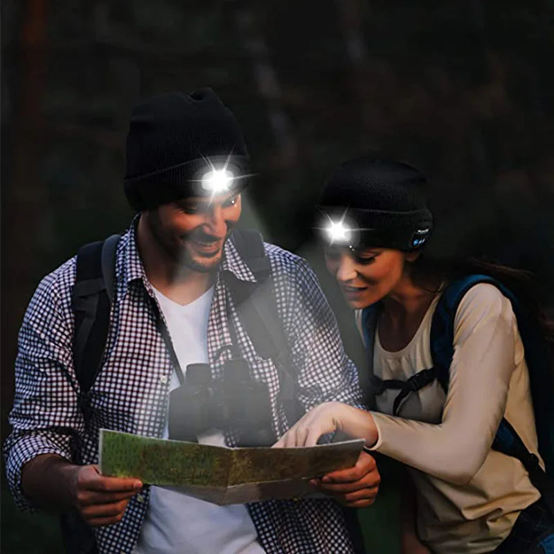 Rechargeable Bluetooth LED Beanie – Music & Hands-Free Calls - Buy One Get One Free 🔥