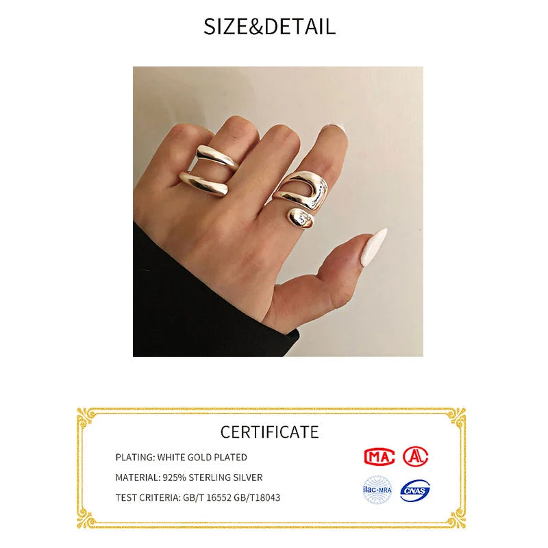 Minimalist Silver Geometric Ring