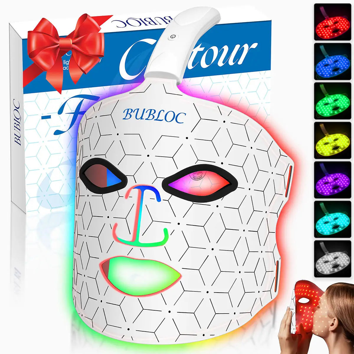 LED Face Mask 7 Colors Red Light Therapy Device