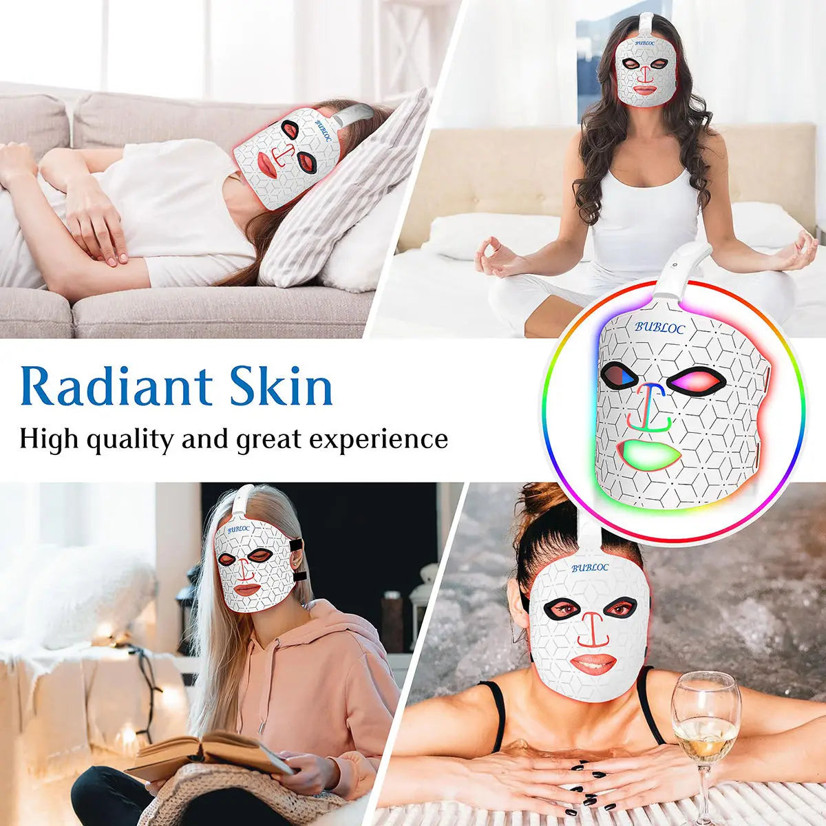 LED Face Mask 7 Colors Red Light Therapy Device