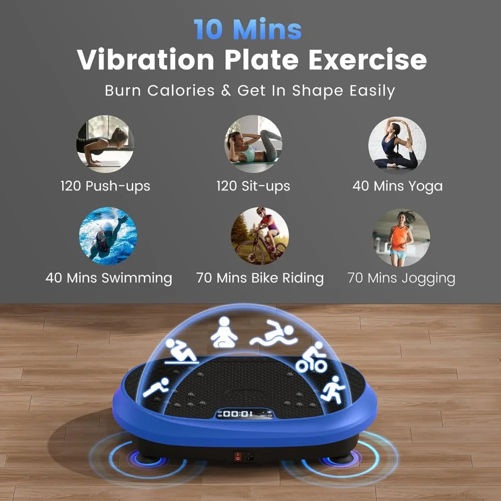 Vibration Plate Exercise Machine with Bluetooth, Remote &amp; Lymphatic Drainage Support
