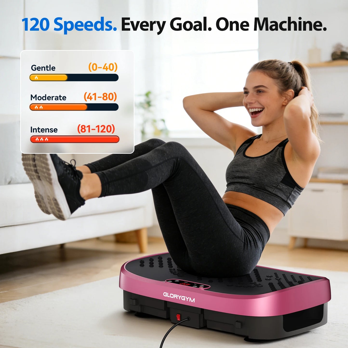 Magnetic Vibration Plate Exercise Machine Fat Burning 120 Levels 330lbs