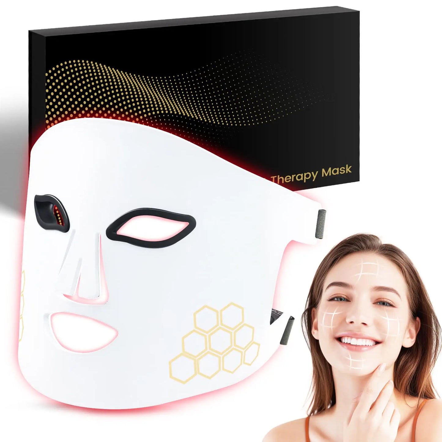 Hello Face LED Face Mask Light Therapy Red, Blue & Infrared Light