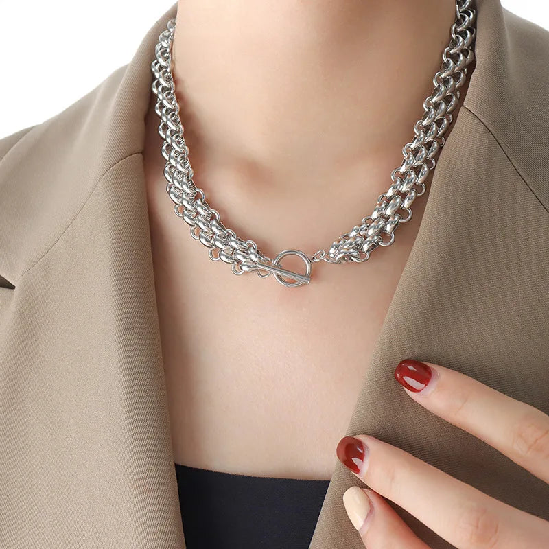 Exaggerated Necklace /Bracelet Buckle Design Thick Chain - Buy One Get One Free 🔥