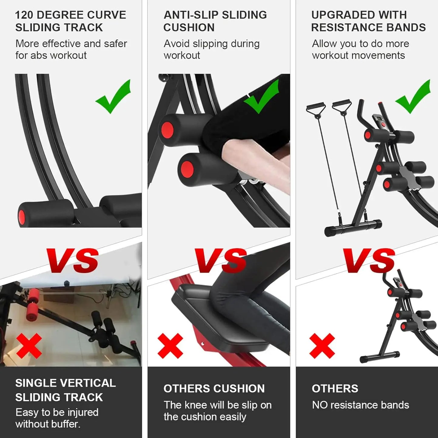 AB Abdominal Coaster Trainer with LCD Display