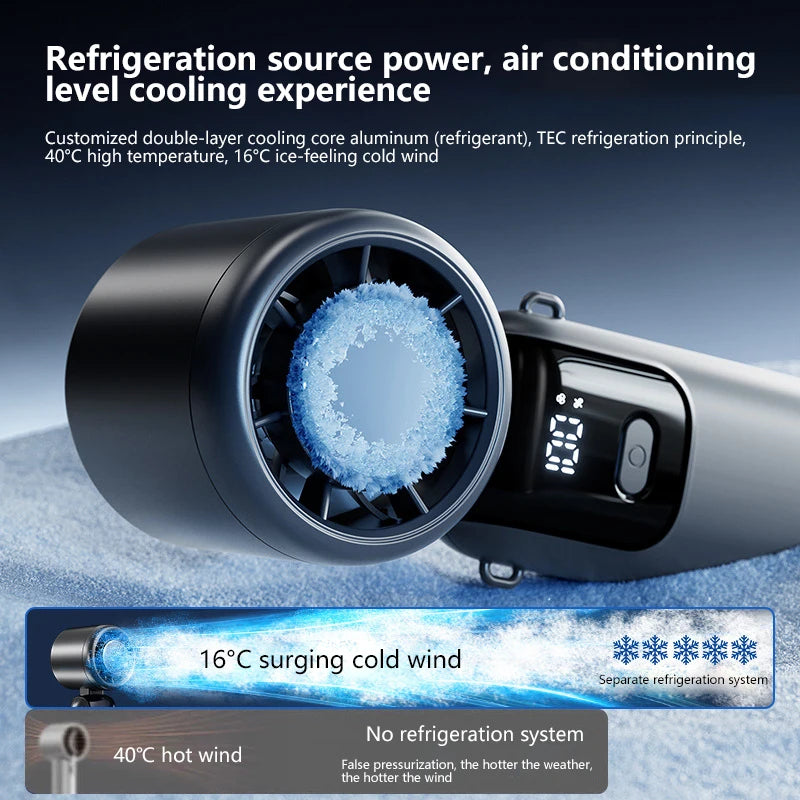 Ice Compress Handheld Fan Portable Outdoor Usb Digital Display Folding Fan