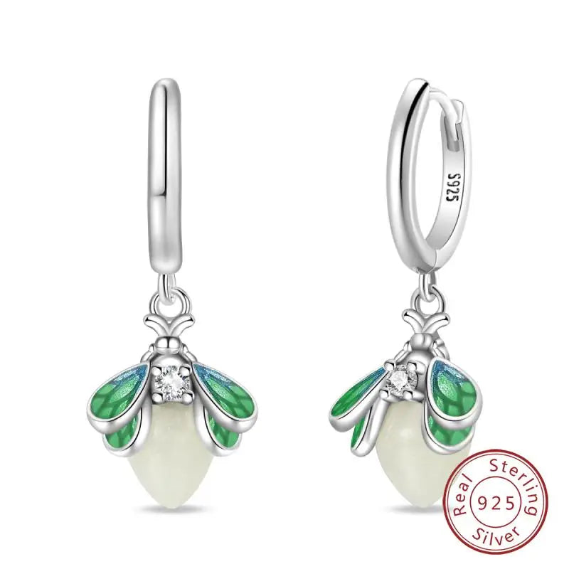 925 Sterling Silver Earrings Charm Simple Shiny Zirconia - Buy One Get