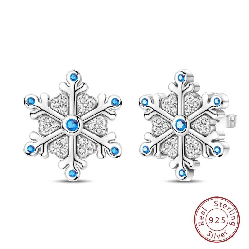 925 Sterling Silver Earrings Charm Simple Shiny Zirconia - Buy One Get