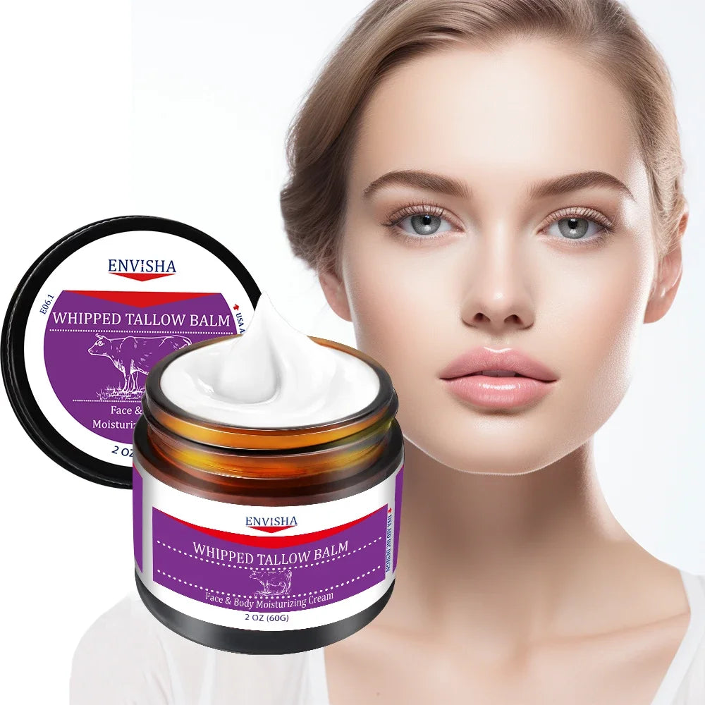 Face Cream Anti-Wrinkle Aging Whipped Tallow Balm Collagen Hyaluronic Acid Skin Care