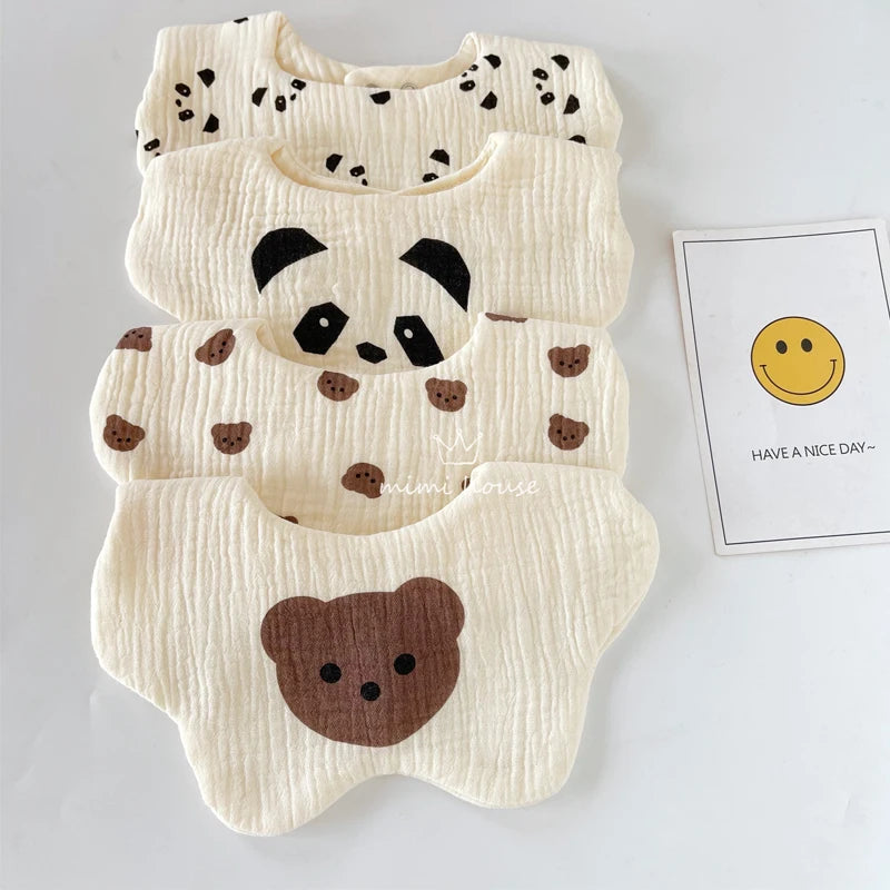 Baby Bibs Cotton Boys and Girls Bib Cute Print Newborn Burp Cloths - BOGO 🔥