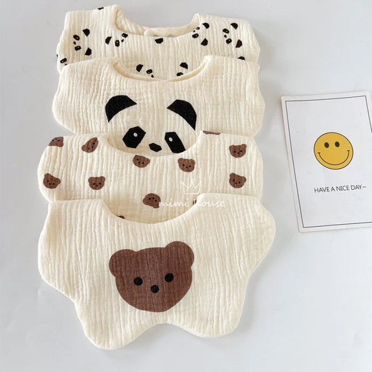Baby Bibs Cotton Boys and Girls Bib Cute Print Newborn Burp Cloths - BOGO 🔥