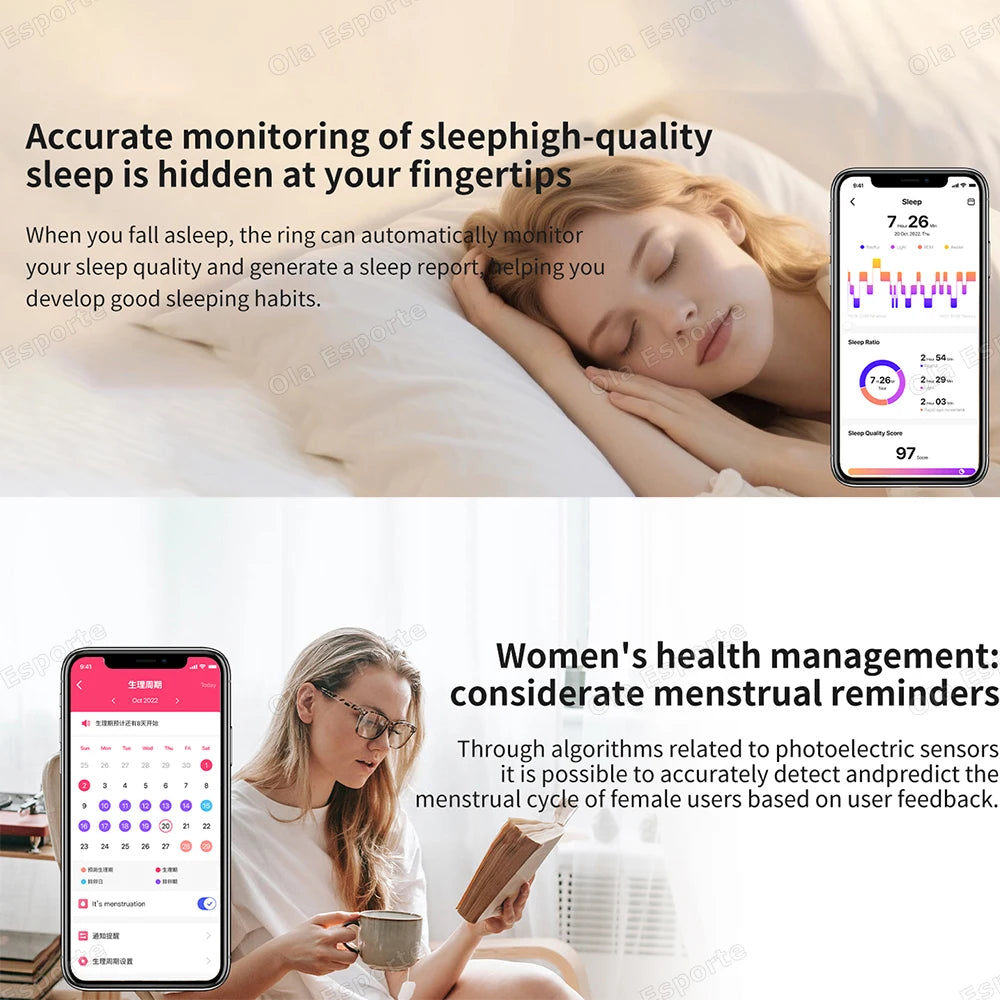 Waterproof Lady ring Heart Rate Health Monitor Sport Ring
