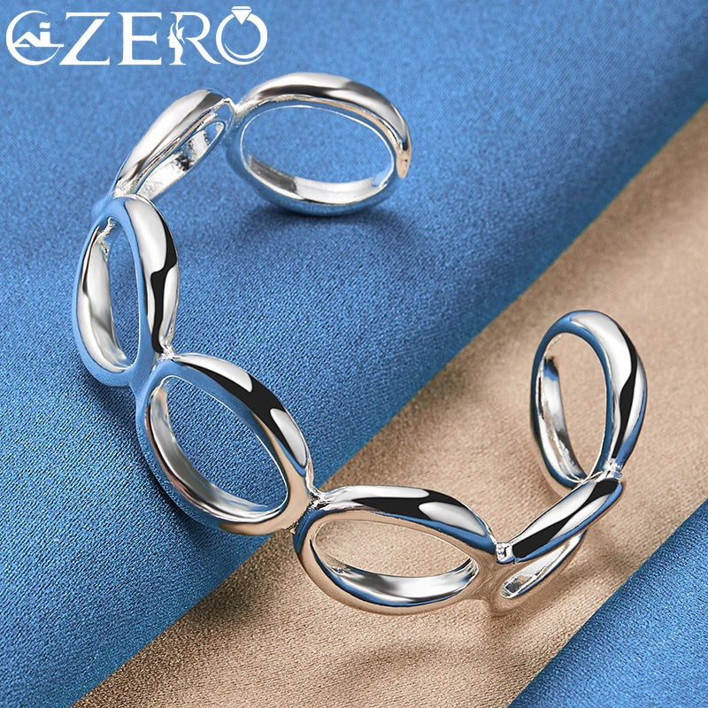 ALIZERO 925 Sterling Silver Round Circle Gift Jewelry 4Pcs Set - Buy One Get One free 🔥