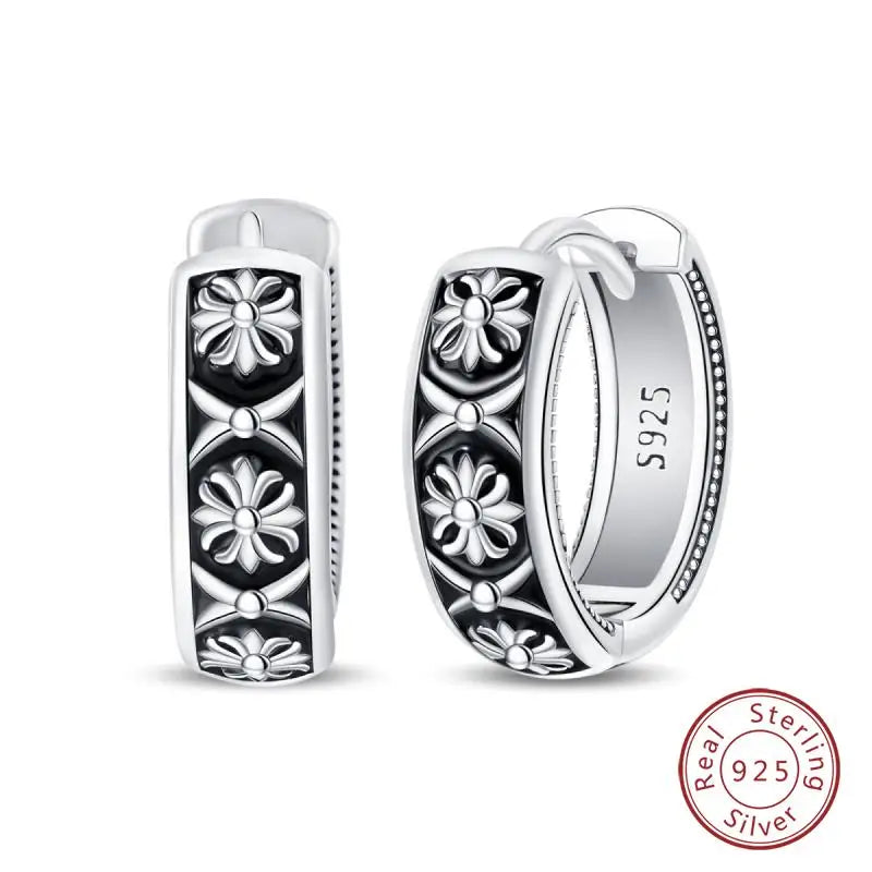 925 Sterling Silver Earrings Charm Simple Shiny Zirconia - Buy One Get