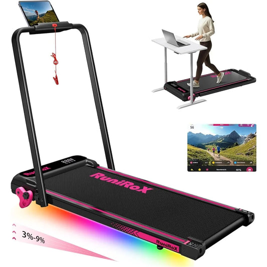 NEW Walking Pad Treadmill with Incline, Remote and Lights - Free shipping