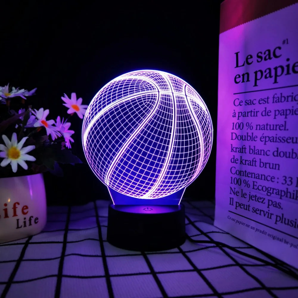 Basketball and Football shaped Night light 3D