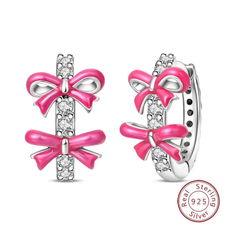 925 Sterling Silver Earrings Charm Simple Shiny Zirconia - Buy One Get