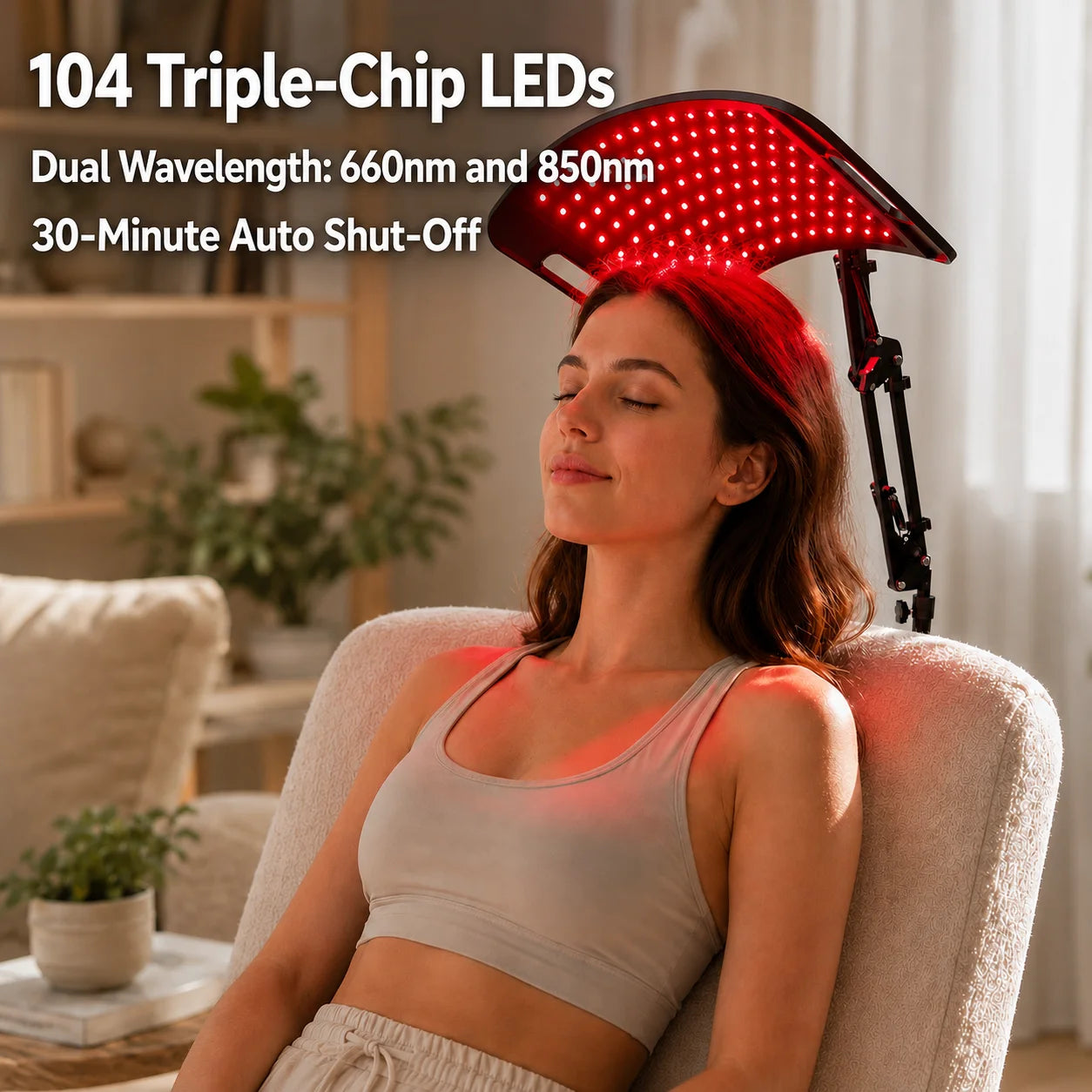 Red Light LED Lamp For Face and Body Home Use  Adjustable Stand with Timer