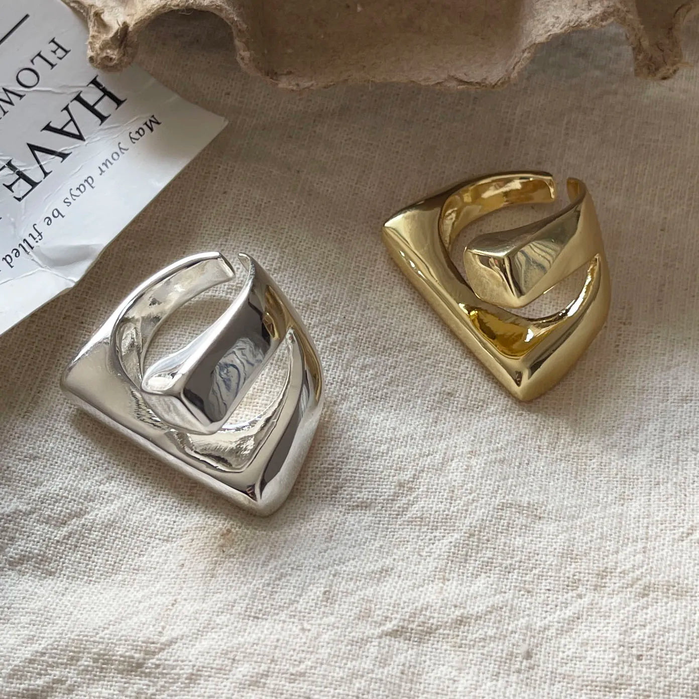 925 Sterling Silver Ring Adjustable Geometric Ring - Buy One Get One Free 🔥