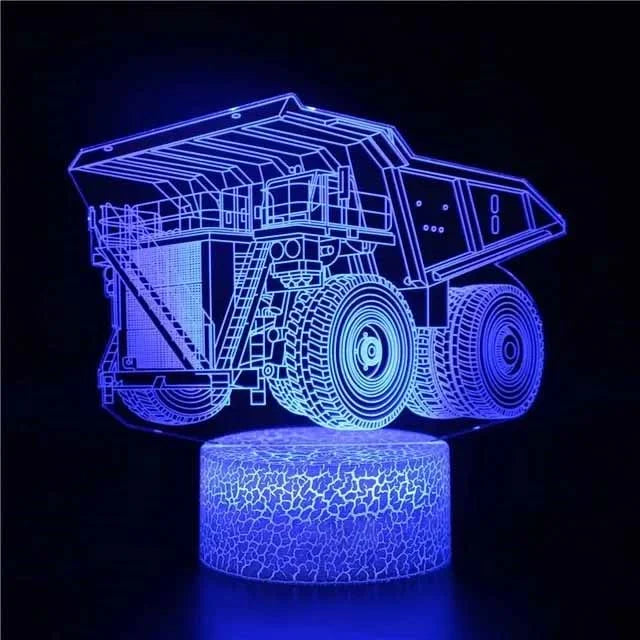 Car,Truck,Tractor,Excavator 3D Night Light LED Touch
