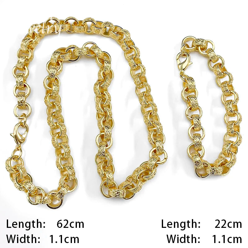 Long Chain Golden Choker TJewelry Set