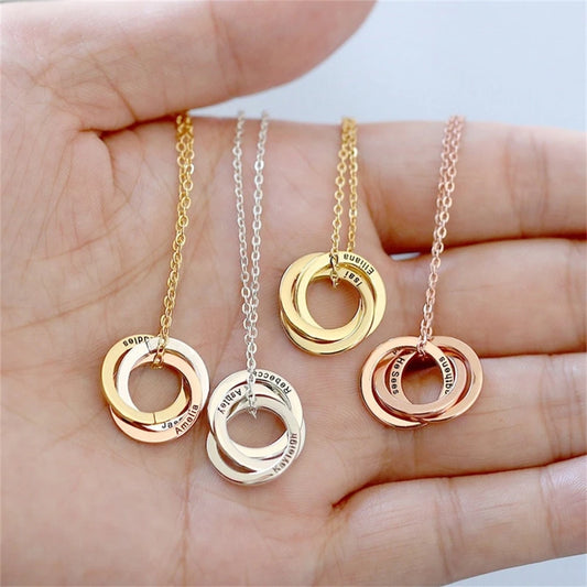 Engraved Russian Ring Interlocking Name Circle - BOGO 🔥