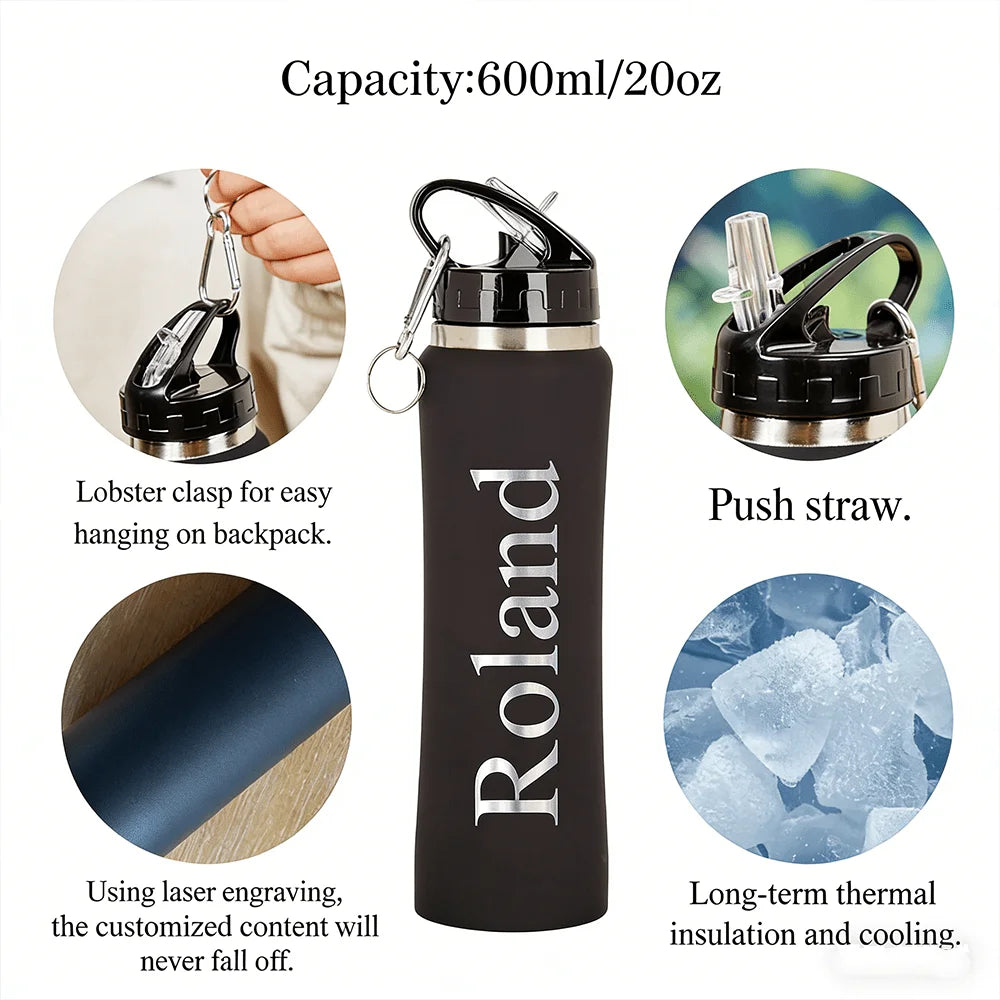 Name & Birth Month Stainless Steel Water Bottle