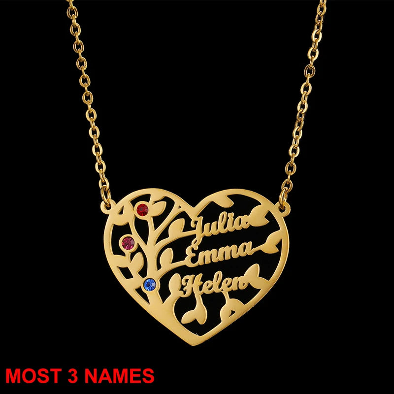 Personalized Stainless Steel Tree of Life Necklace with Birthstone - Buy One Get One Free🔥