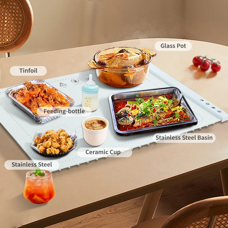 110V Silicone Heating Mat for Food Warming for Buffets with Adjustable Temperature