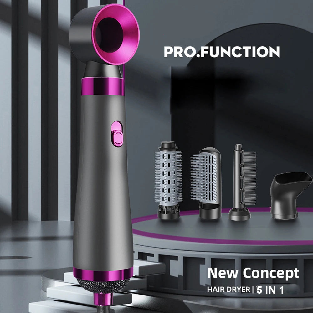 Hot Air Brush 5 In 1 Home Use Multi-functional Hair Dryer Styler Curler Straightener