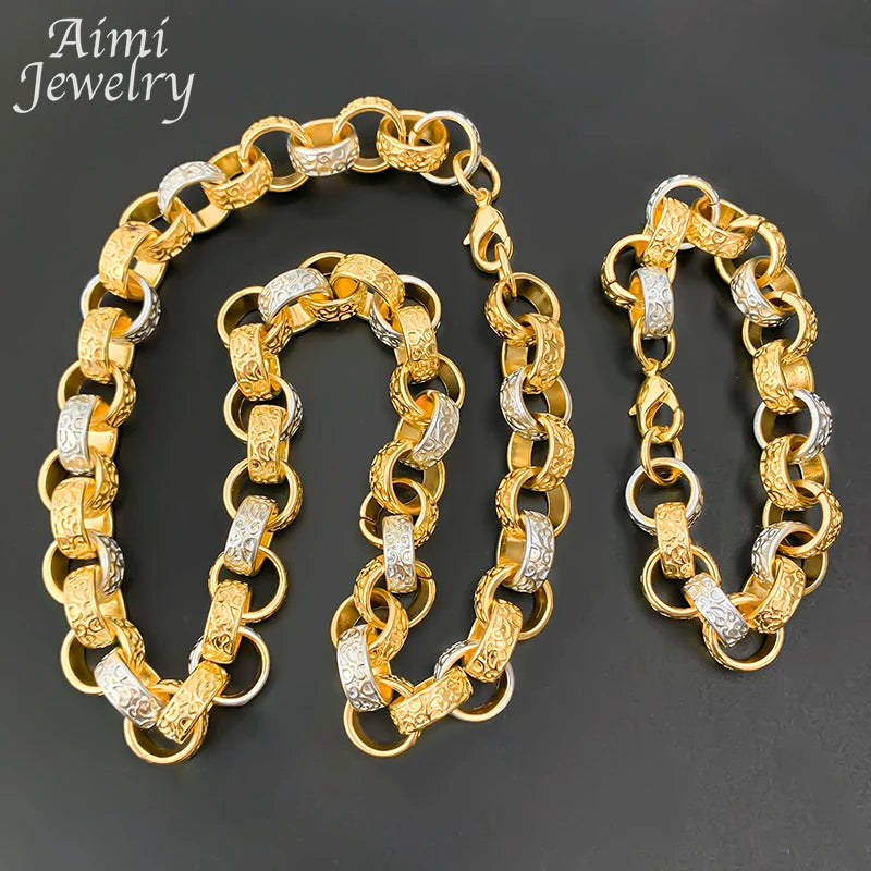 Long Chain Golden Choker TJewelry Set