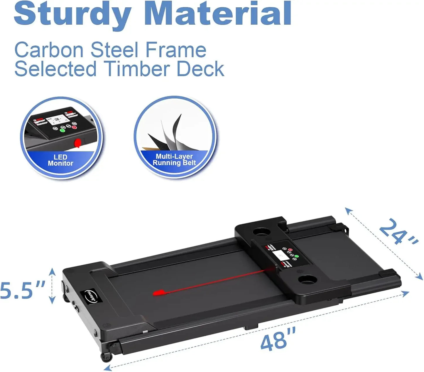 Portable Folding Treadmill, 3.0 HP  Walking Running