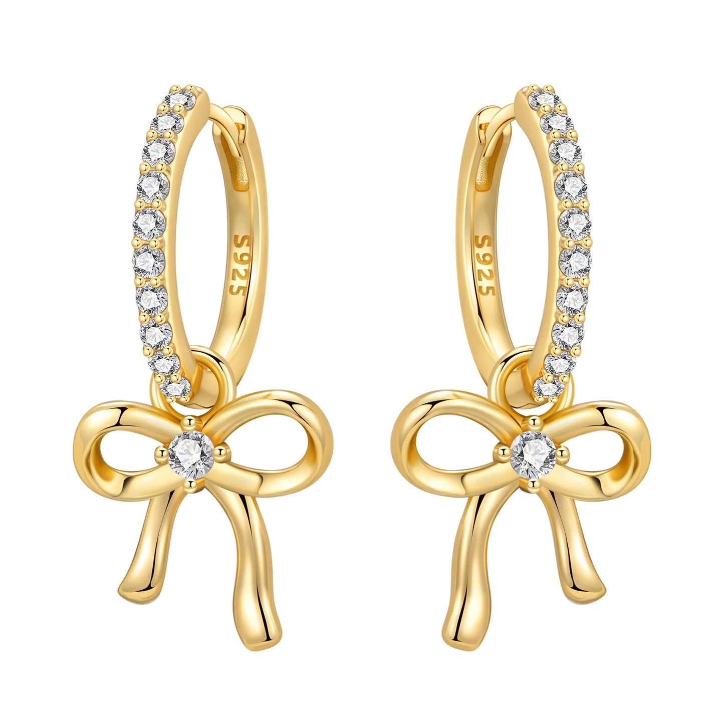 S925 Sterling Silver 18K Gold Square Hoop Earrings