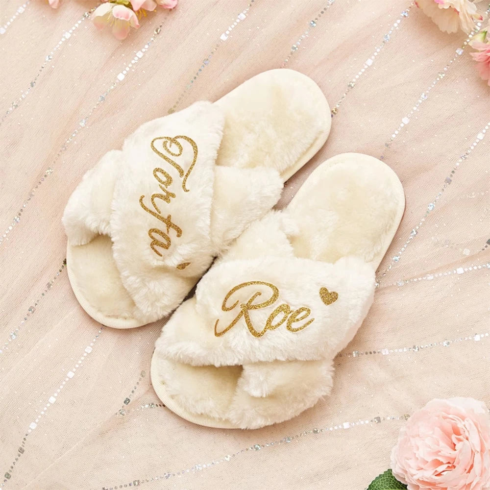 Custom Fluffy Personalized slippers