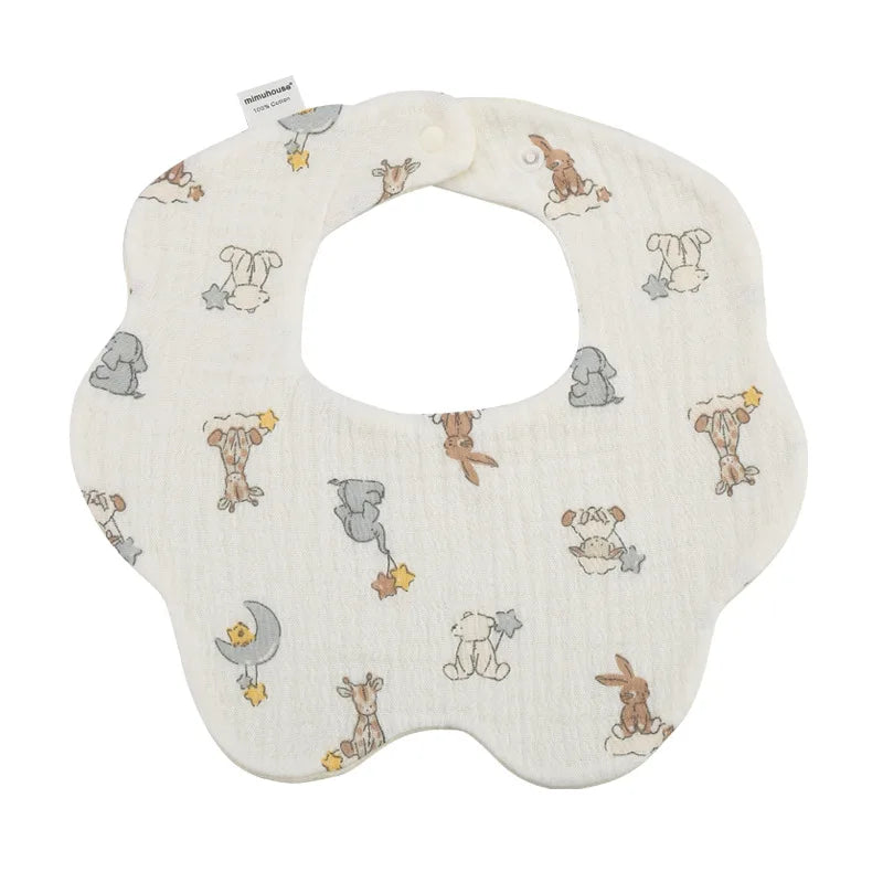 Baby Bibs Cotton Boys and Girls Bib Cute Print Newborn Burp Cloths - BOGO 🔥