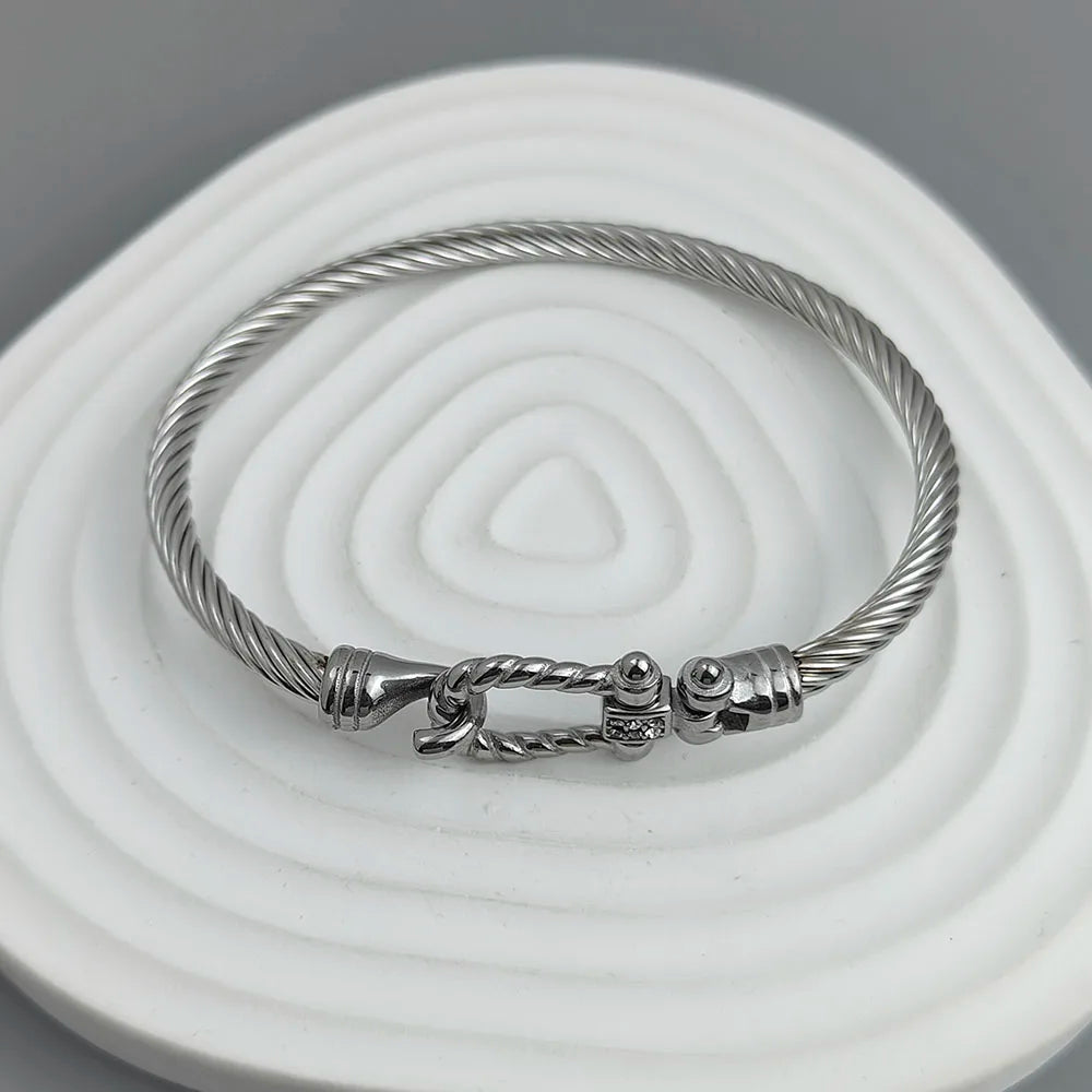 Horseshoe gold-plated stainless steel bracelet 18K,  waterproof -