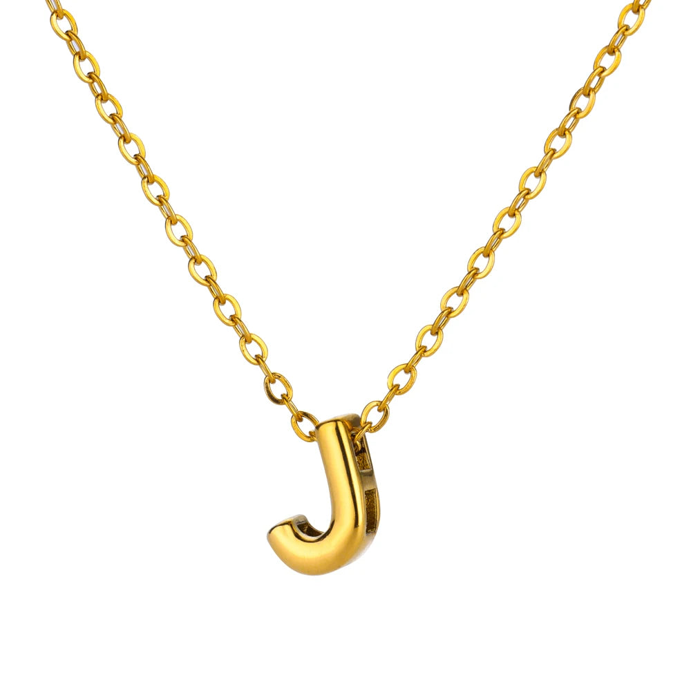 Stainless Steel Gold Color Initial Necklaces