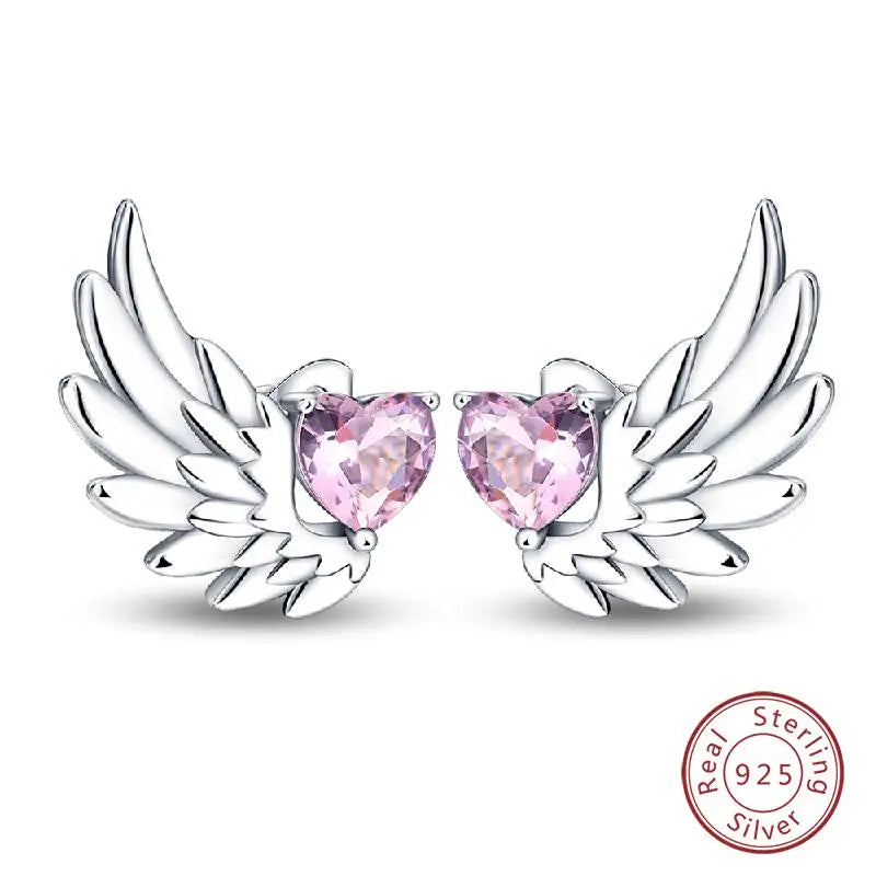 925 Sterling Silver Earrings Charm Simple Shiny Zirconia - Buy One Get