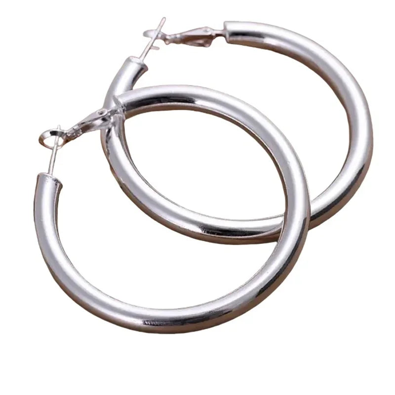 925 Sterling Silver Earrings 5CM Round Jewelryn- Buy One Get One Free 🔥