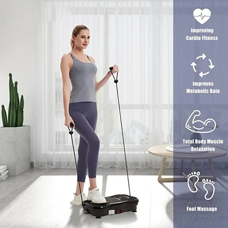 Vibration Plate Exercise Machine – Full Body Massage & Muscle Activation Platform with Waist Twister for Home Workout