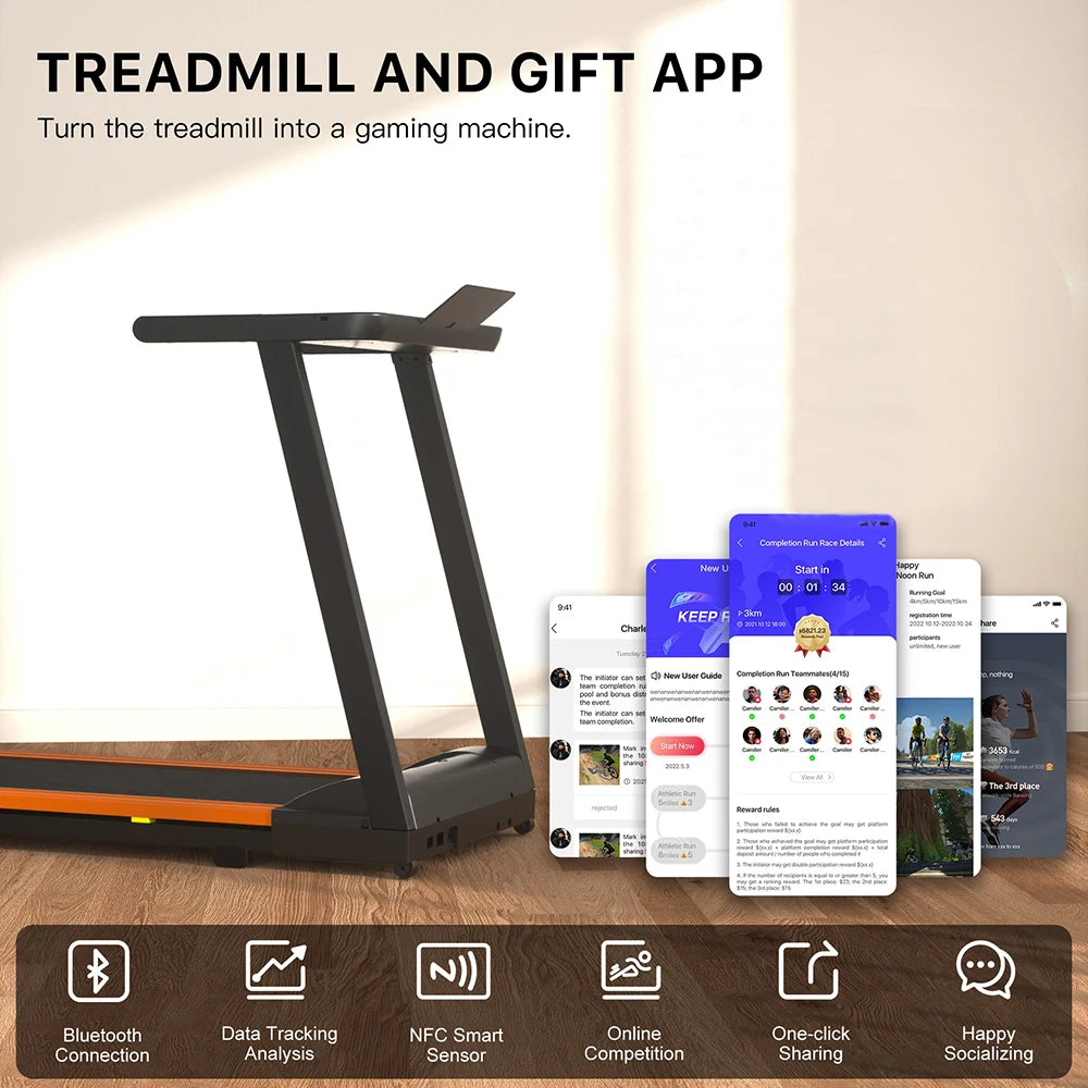 3.0HP Treadmills Electric APP Online Monitoring 7.5MPH Remote Control