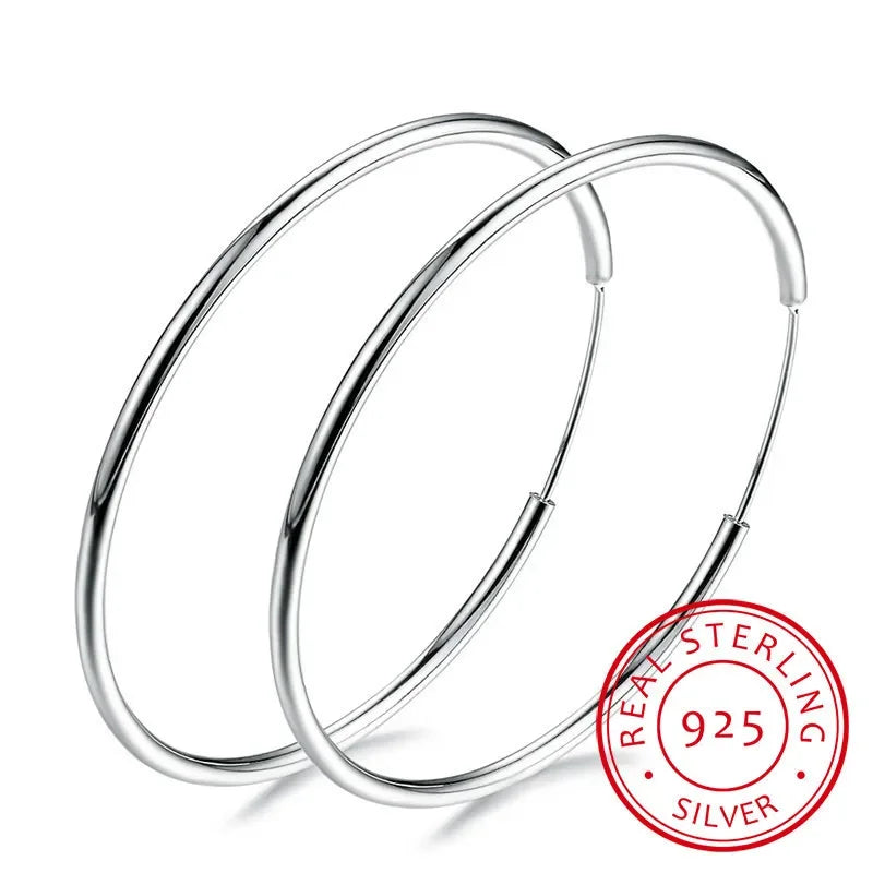 100% 925 sterling silver Hoop Earring