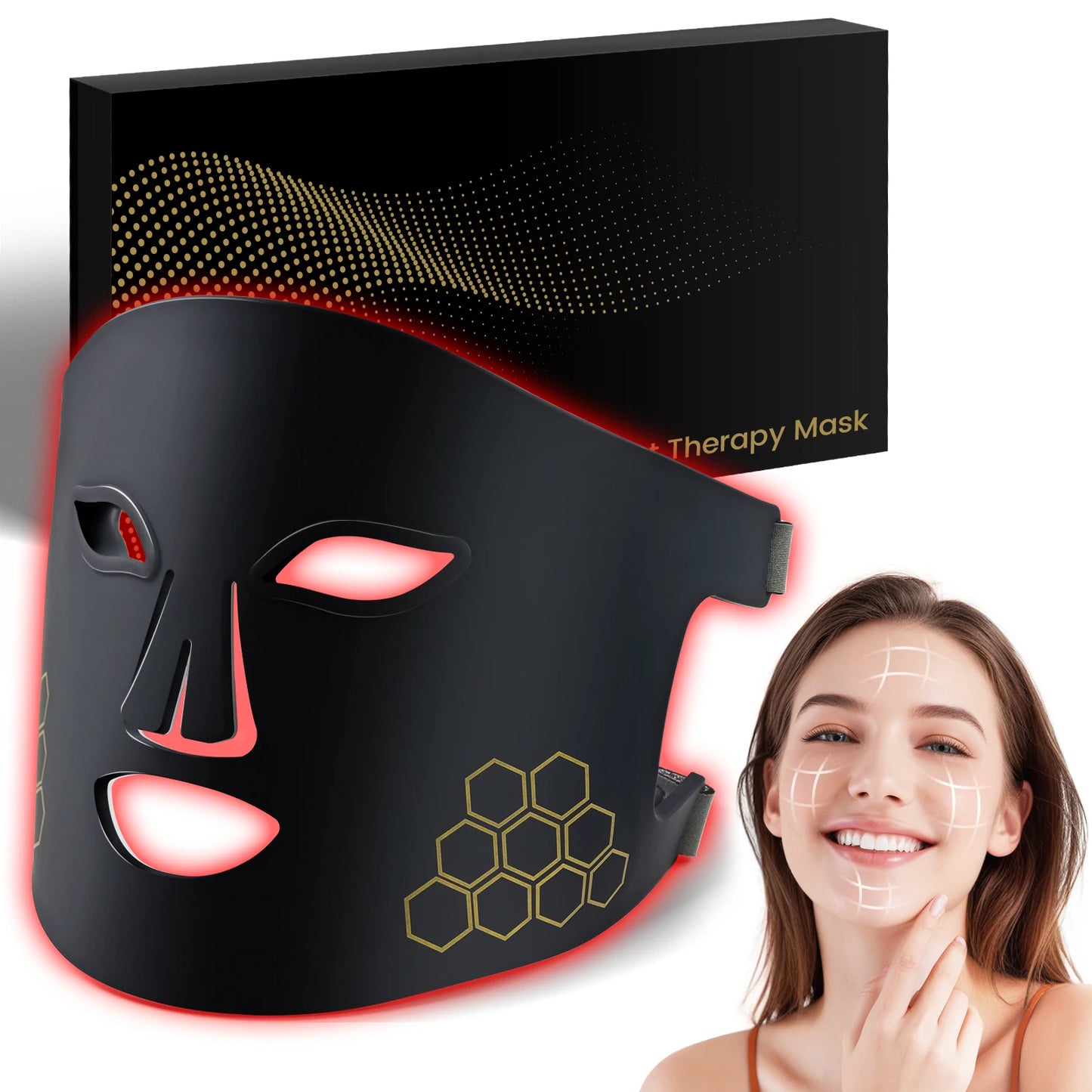 Hello Face LED Face Mask Light Therapy Red, Blue & Infrared Light