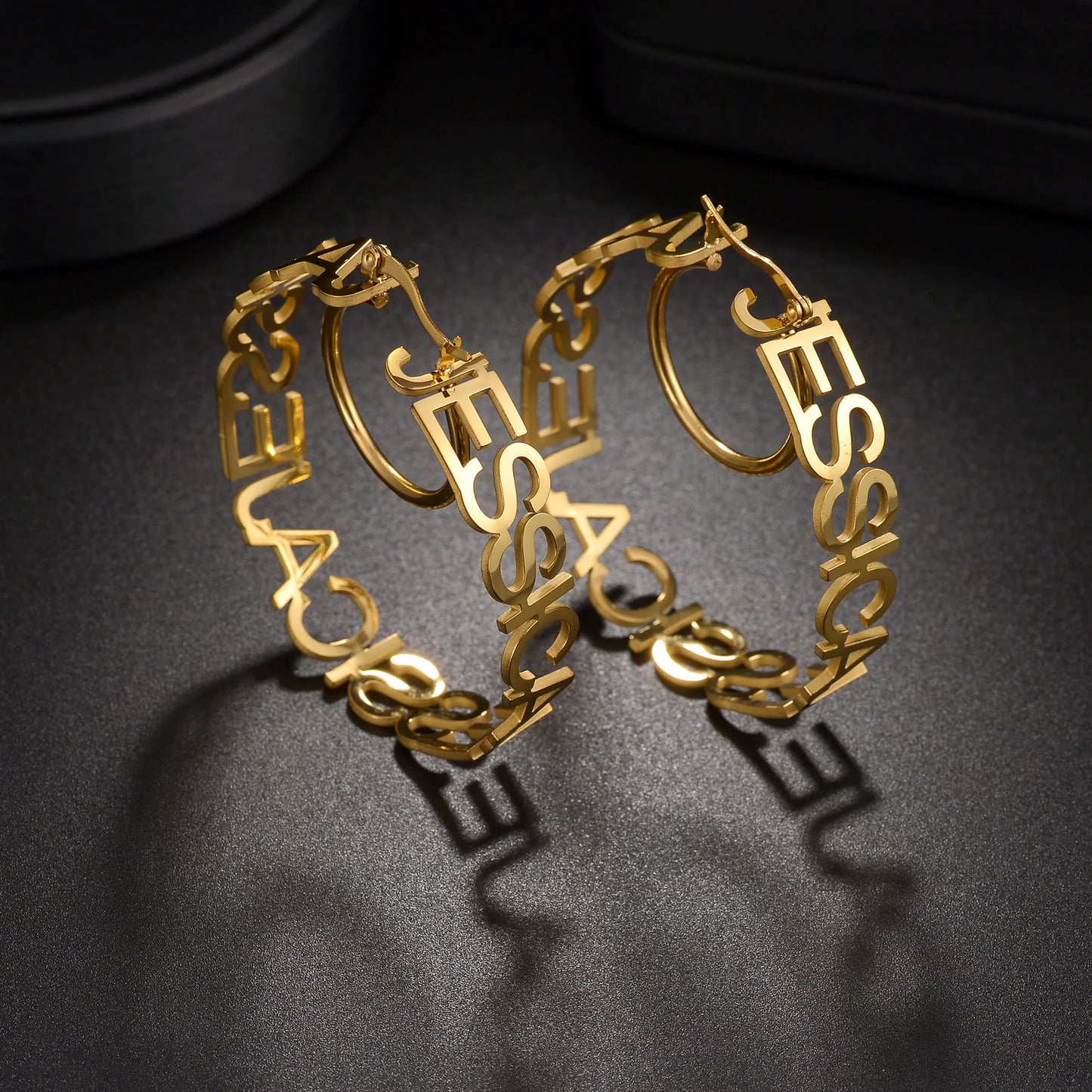 50mm Personalized Custom Name Earrings Hoops - Buy One Get One Free 🔥