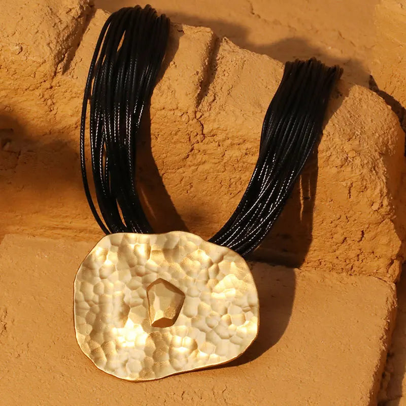 Vintage Necklace with Geometry Pendant for Women