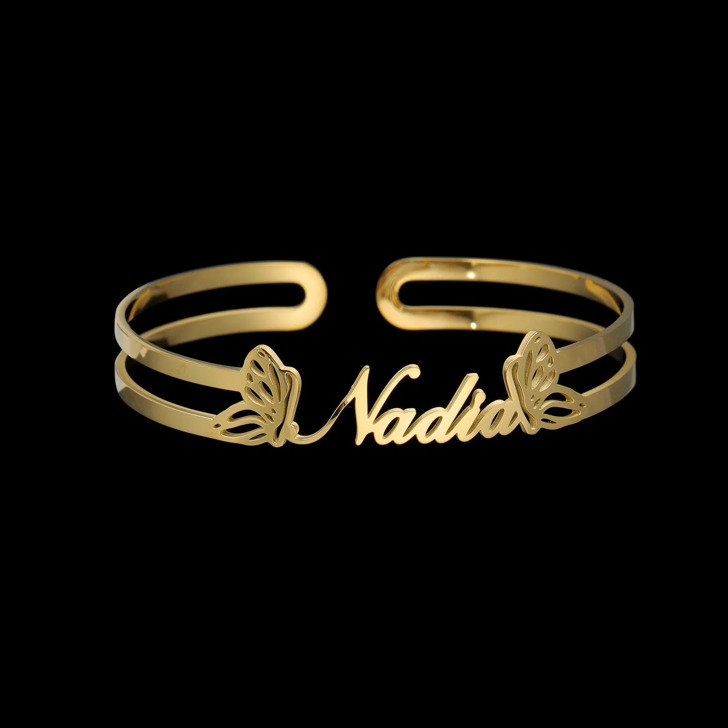 Stainless Steel Personalized letter Cuff Bangles Bracelets for Woman 🔥 Buy One Get One Free